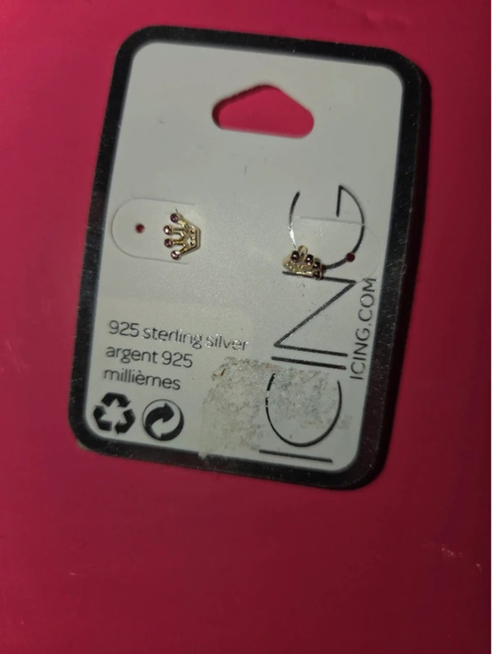Crown sterling silver earrings